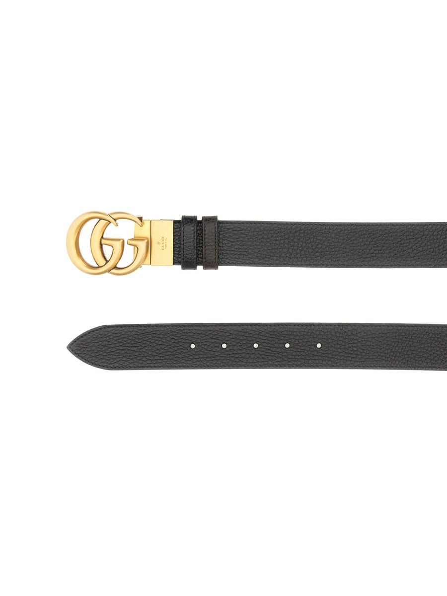 Gucci Men Reversible Belt With Double G Buckle GUCCI