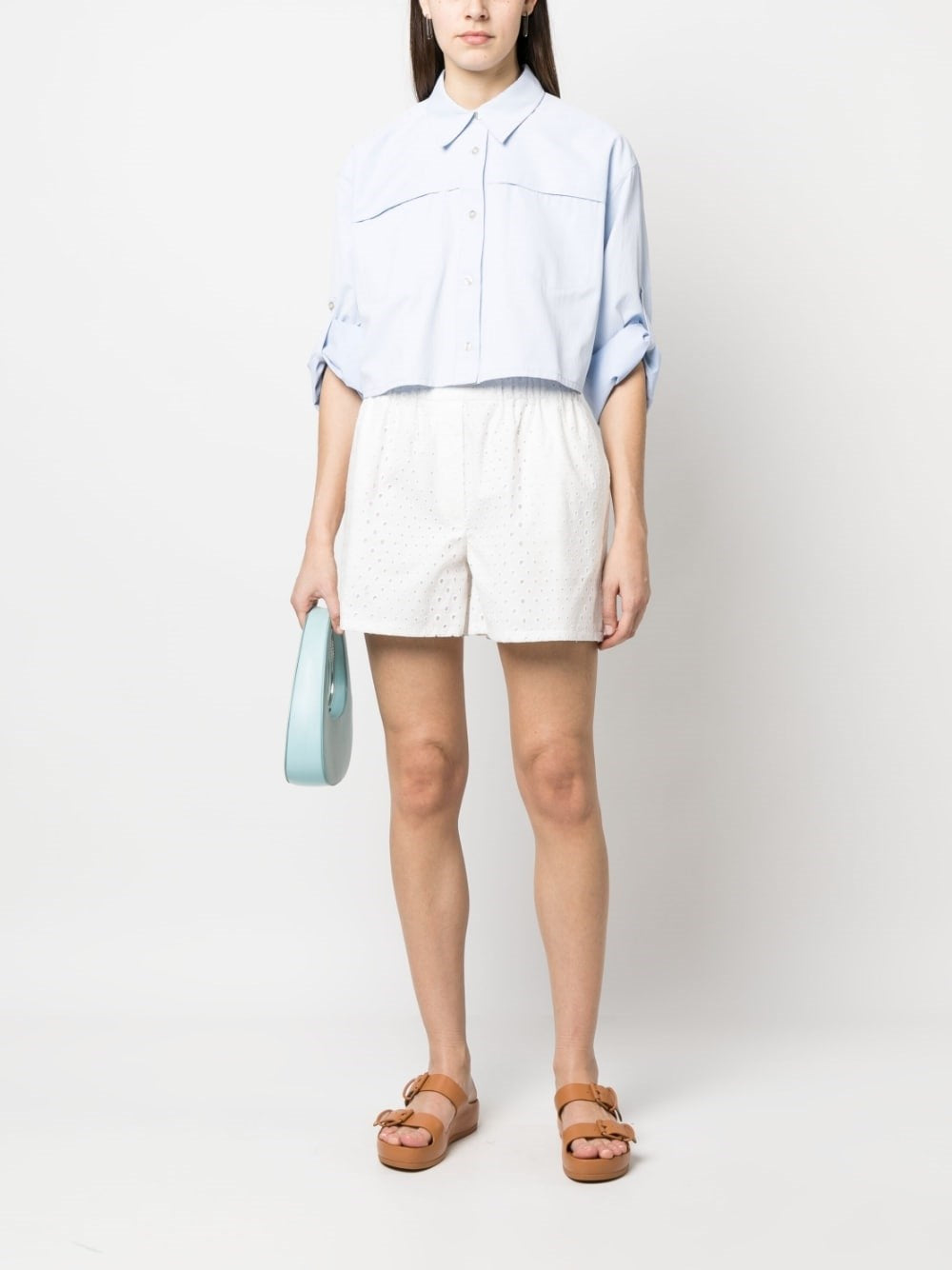Kenzo Women White Broderie Anglaise Shorts KENZO