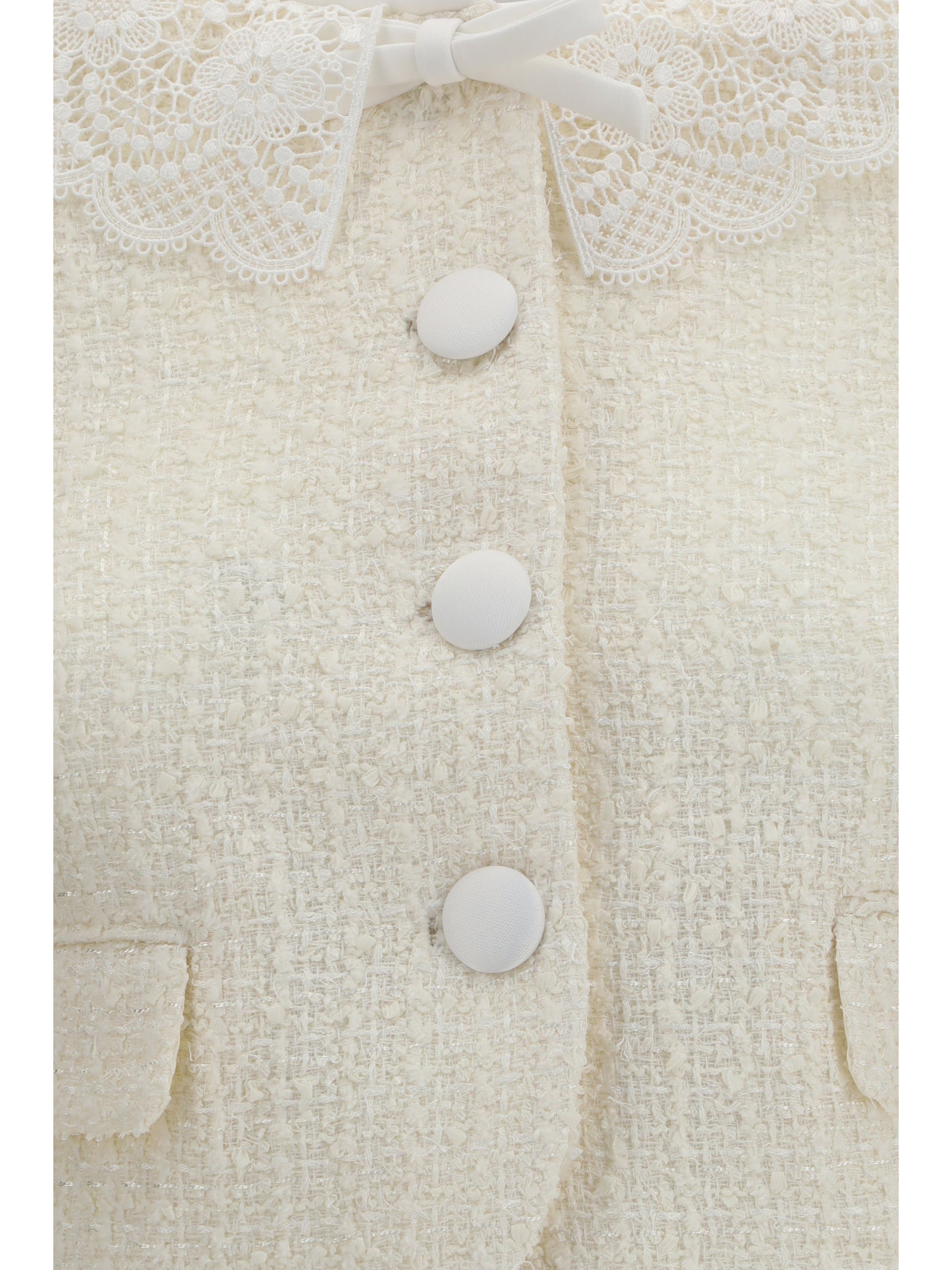 Self-Portrait Women Bouclé Jacket With Lace Collar SELF-PORTRAIT