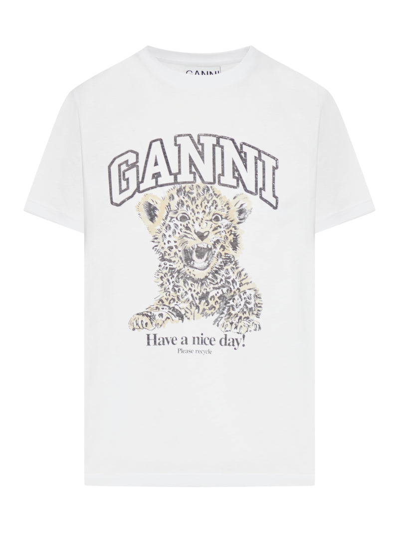 Ganni Women Jersey T-Shirt With Print GANNI