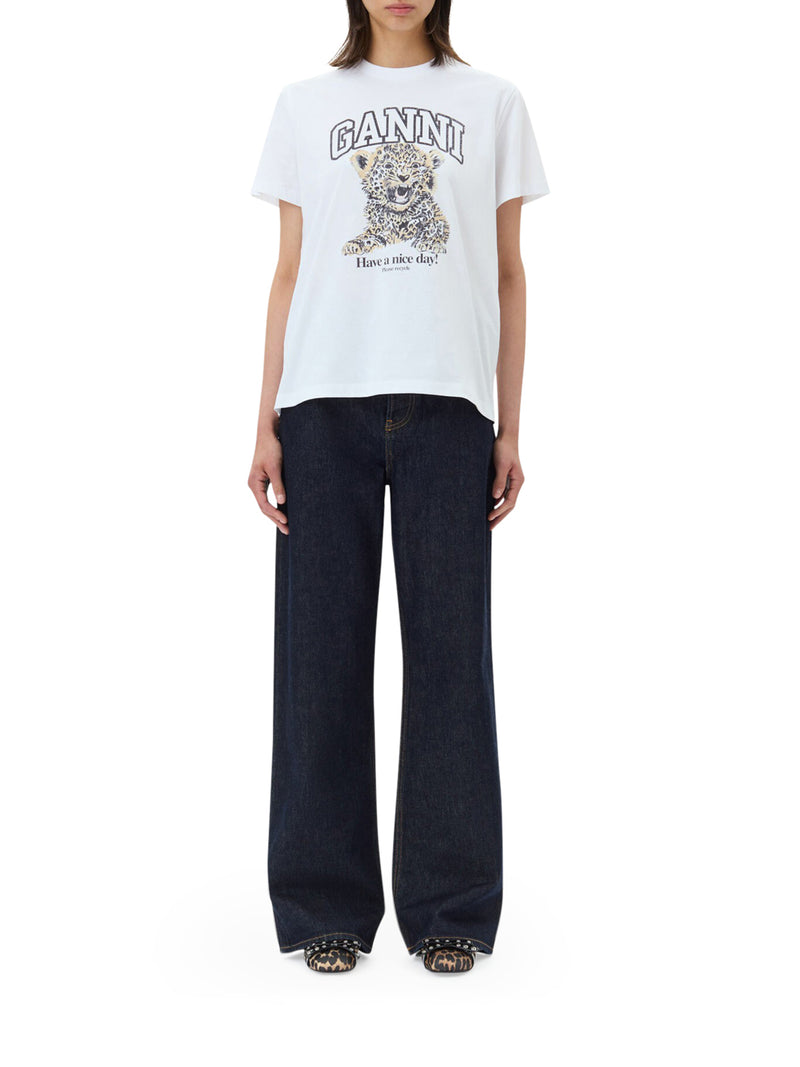 Ganni Women Jersey T-Shirt With Print GANNI