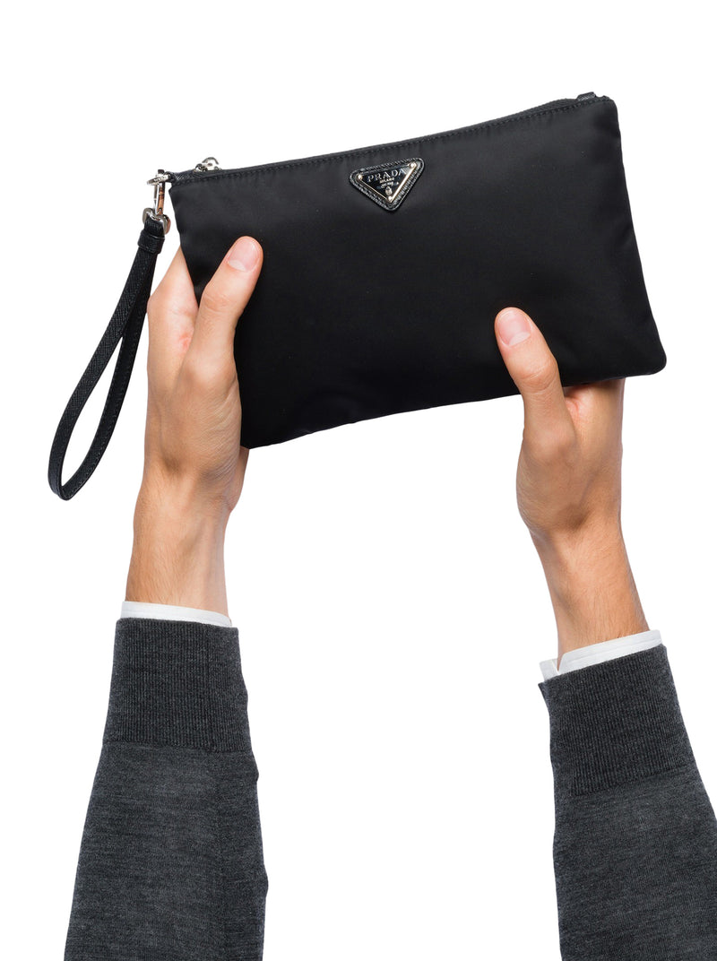 Prada Men Re-Nylon And Saffiano Pouch PRADA