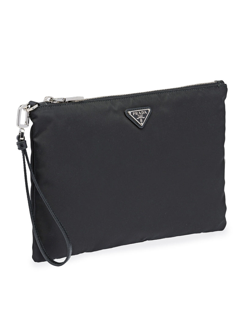 Prada Men Re-Nylon Pouch In Saffiano PRADA