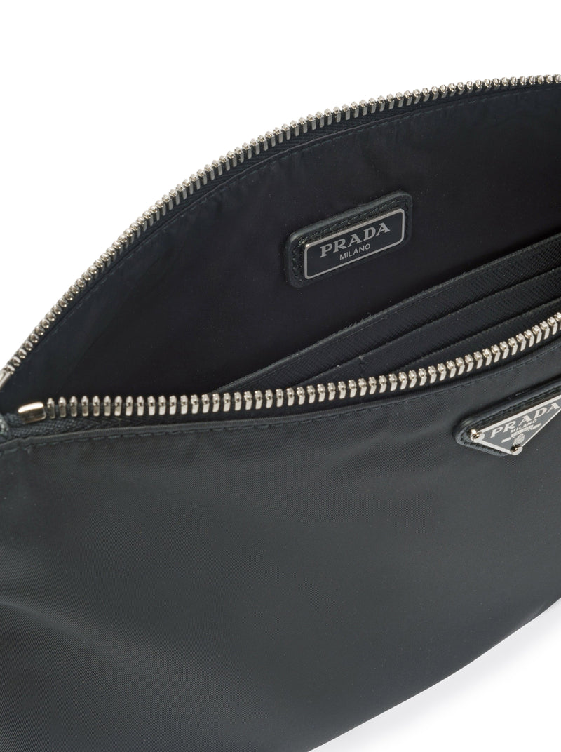 Prada Men Re-Nylon Pouch In Saffiano PRADA