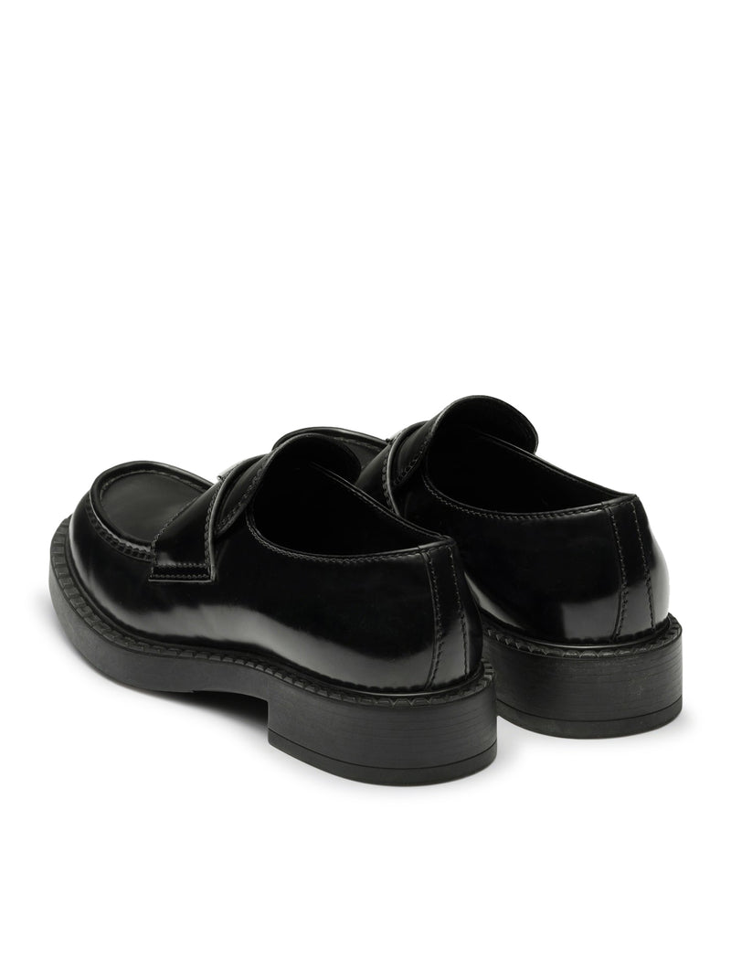 Prada Men Chocolate Brushed Leather Loafers PRADA