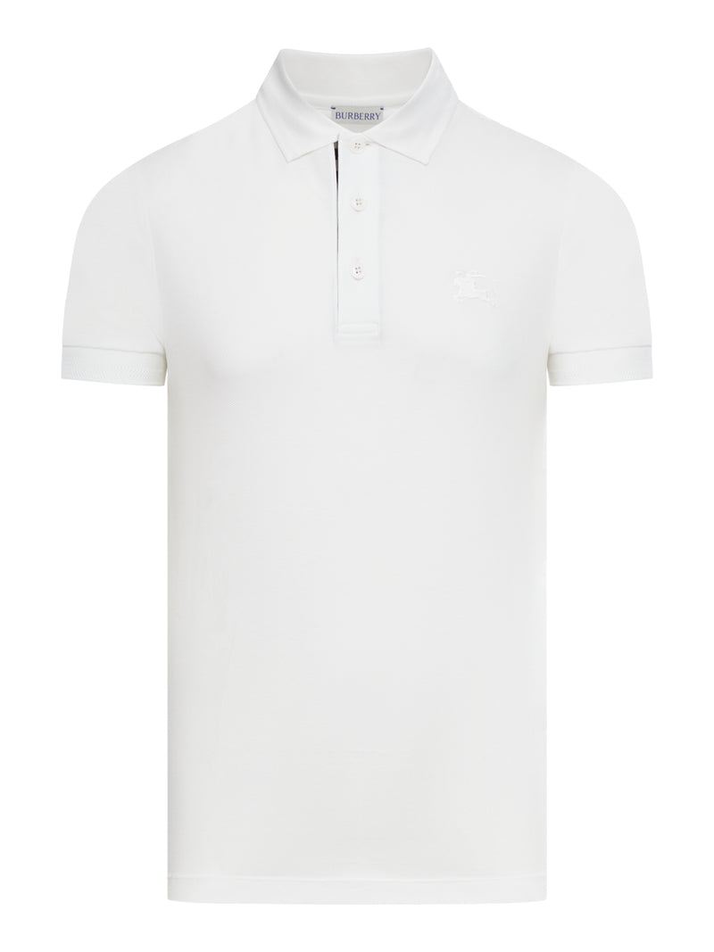 Burberry Men Cotton Polo Shirt With Embroidered Ekd Logo BURBERRY