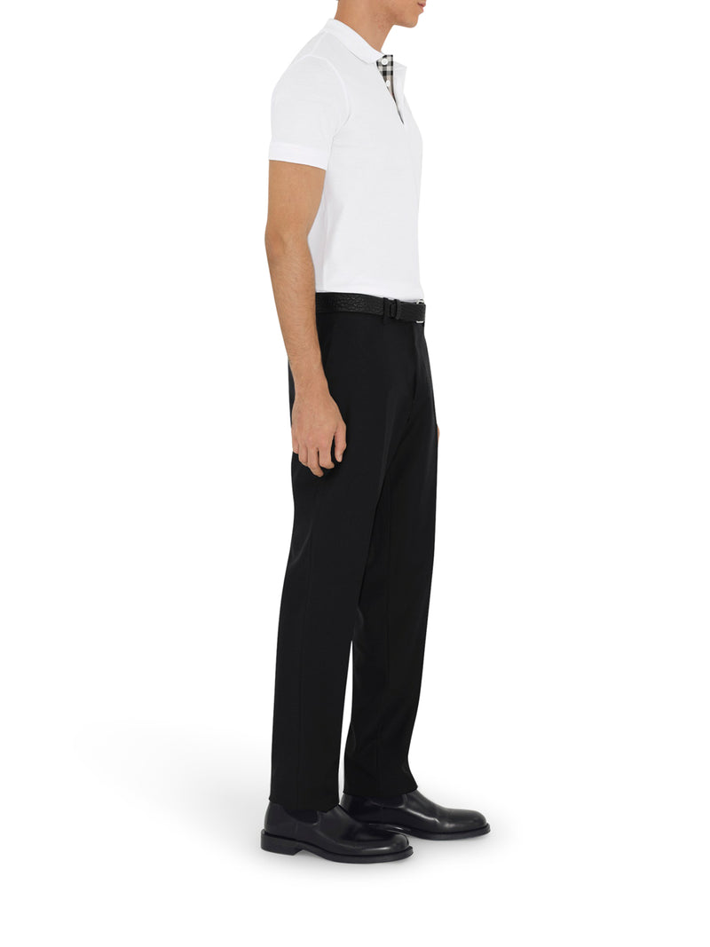 Burberry Men Cotton Polo Shirt With Embroidered Ekd Logo BURBERRY
