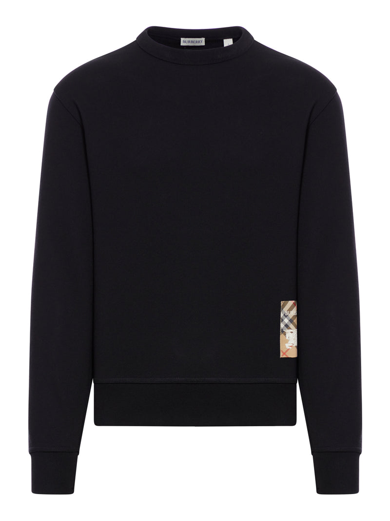 Burberry Men Cotton Sweatshirt With Check Application BURBERRY