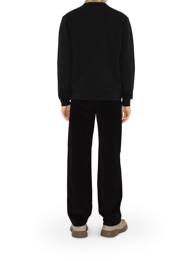 Burberry Men Cotton Sweatshirt With Check Application BURBERRY