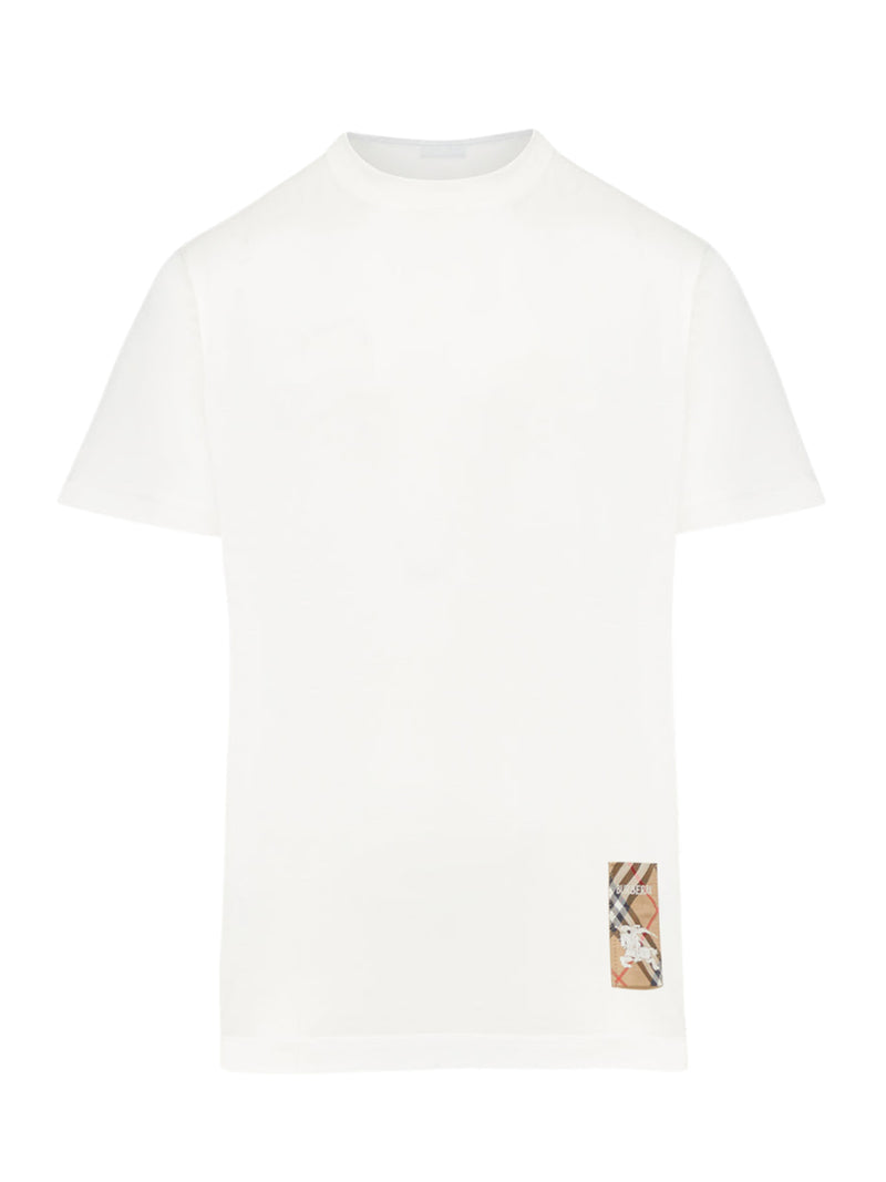 Burberry Women Cotton T-Shirt With Check Application BURBERRY