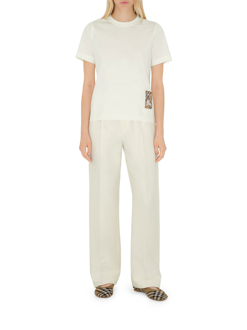 Burberry Women Cotton T-Shirt With Check Application BURBERRY