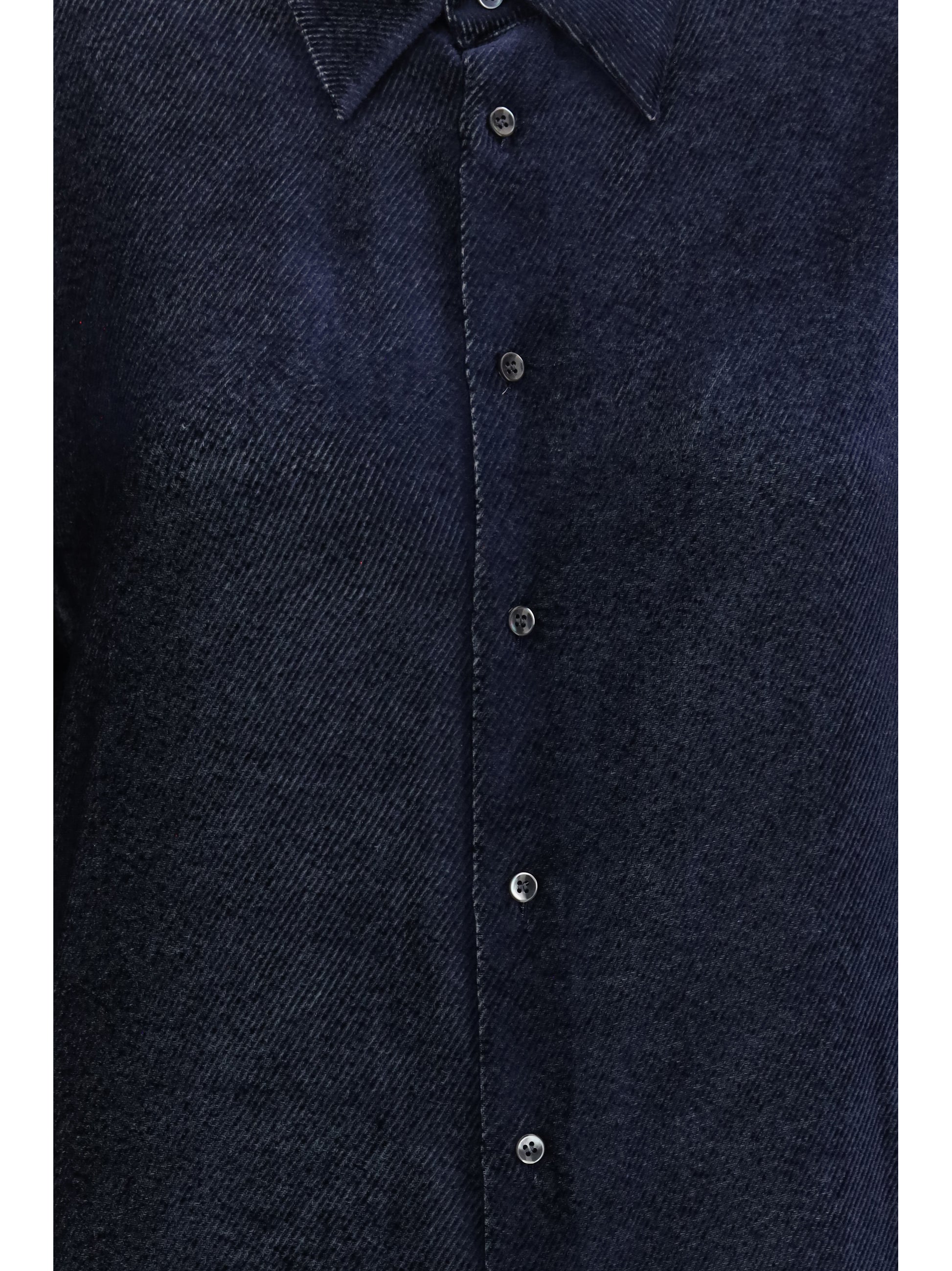 Giorgio Armani Men Silk Blend Devoré Velvet Twill Shirt GIORGIO ARMANI