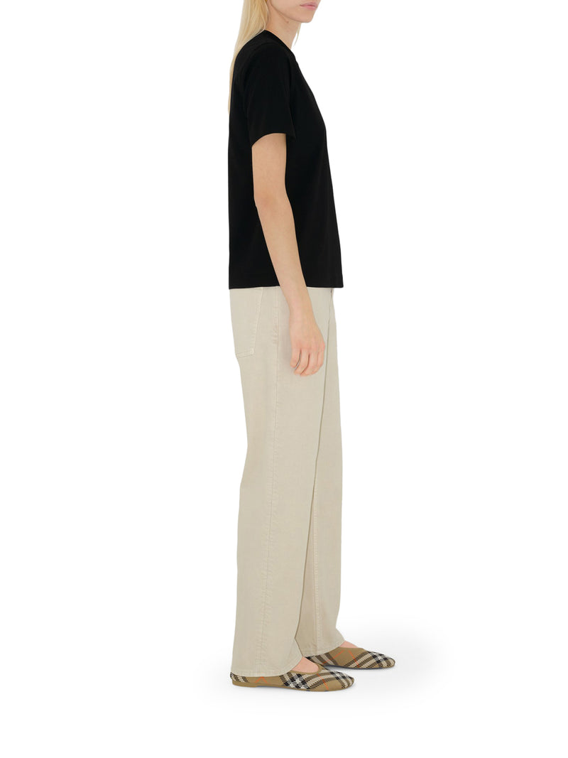 Burberry Women Cotton T-Shirt With Check Application BURBERRY