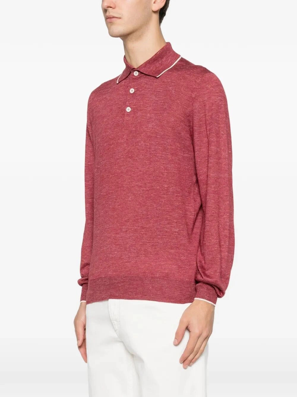 Brunello Cucinelli Men Long Sleeve Polo BRUNELLO CUCINELLI