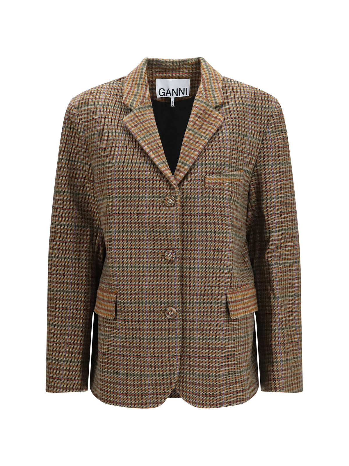Ganni Women Checked Twill Blazer GANNI