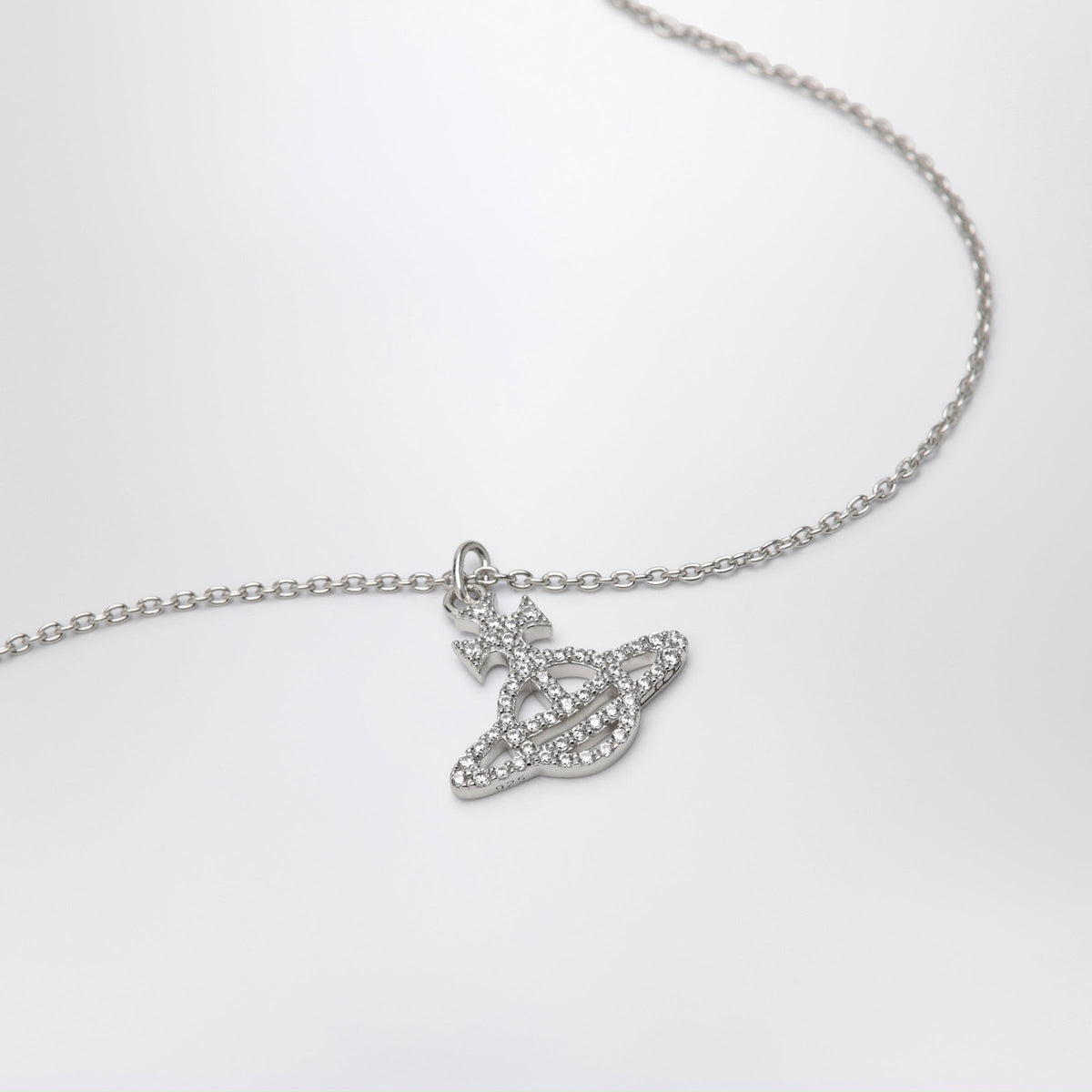 Vivienne Westwood Platinum Orb Pendant Necklace With Crystals Women VIVIENNE WESTWOOD