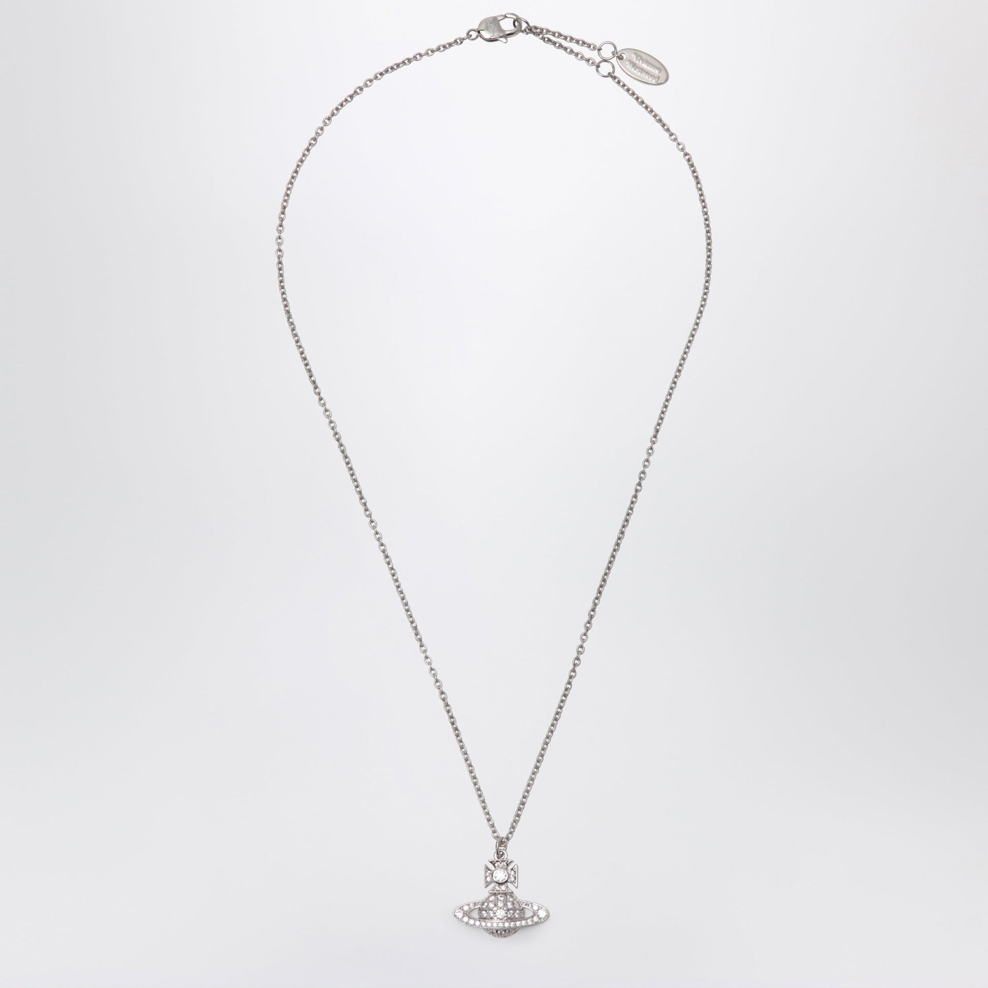 Vivienne Westwood Orb Pendant Necklace In Platinum With Crystals Women VIVIENNE WESTWOOD