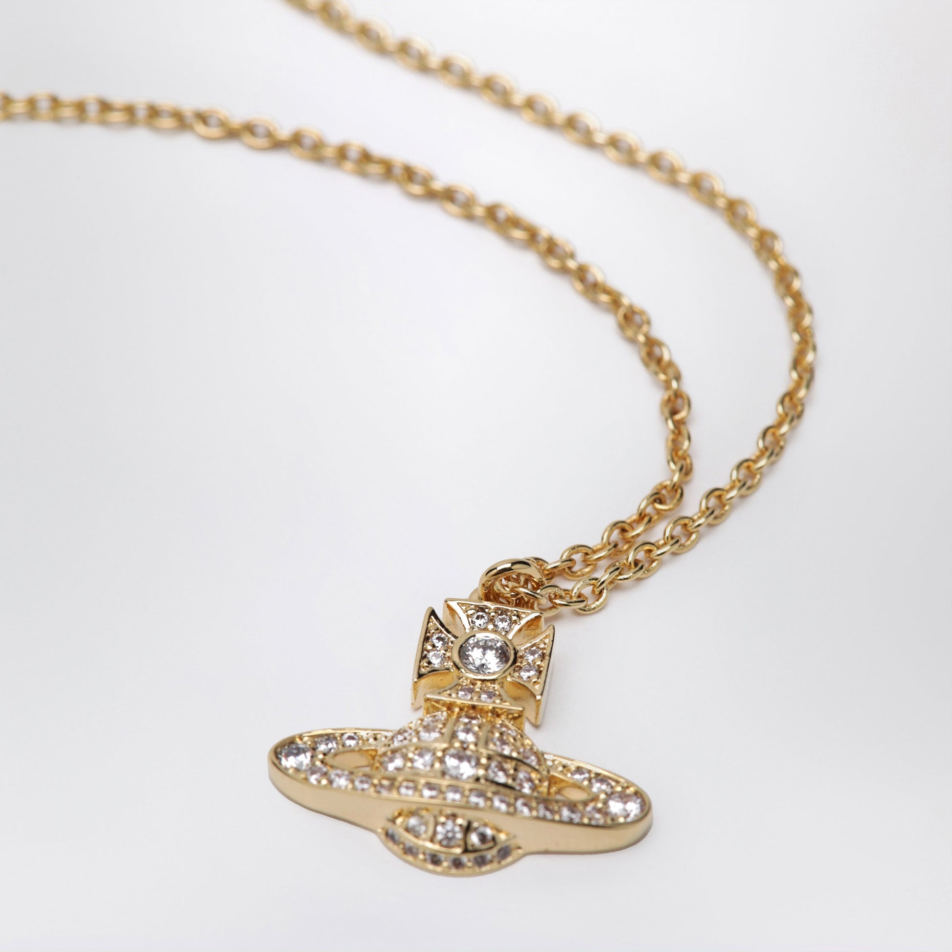 Vivienne Westwood Orb Pendant Necklace In Gold-Tone Metal With Crystals Women VIVIENNE WESTWOOD