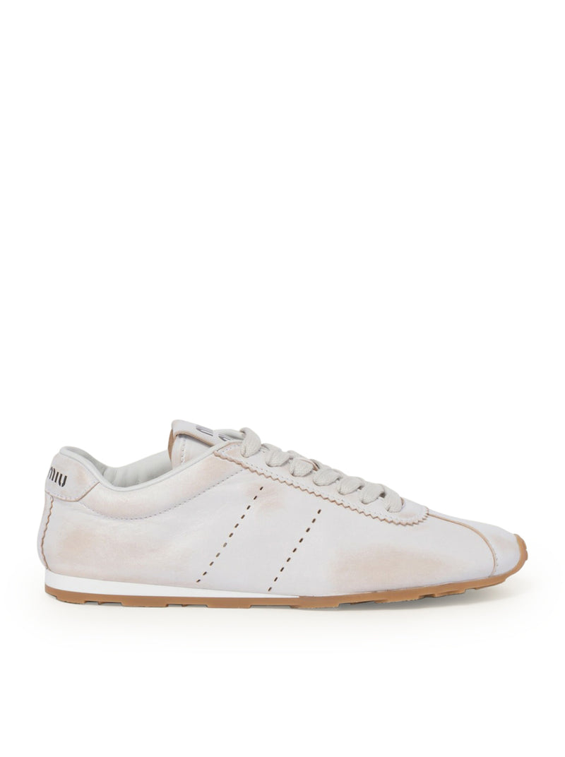 Miu Miu Women Plume Sneakers In Bleached Nappa MIU MIU