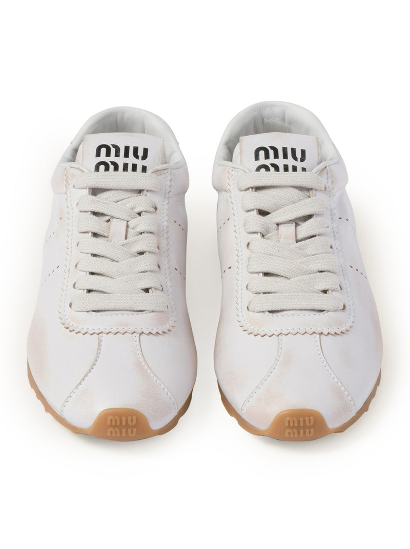 Miu Miu Women Plume Sneakers In Bleached Nappa MIU MIU