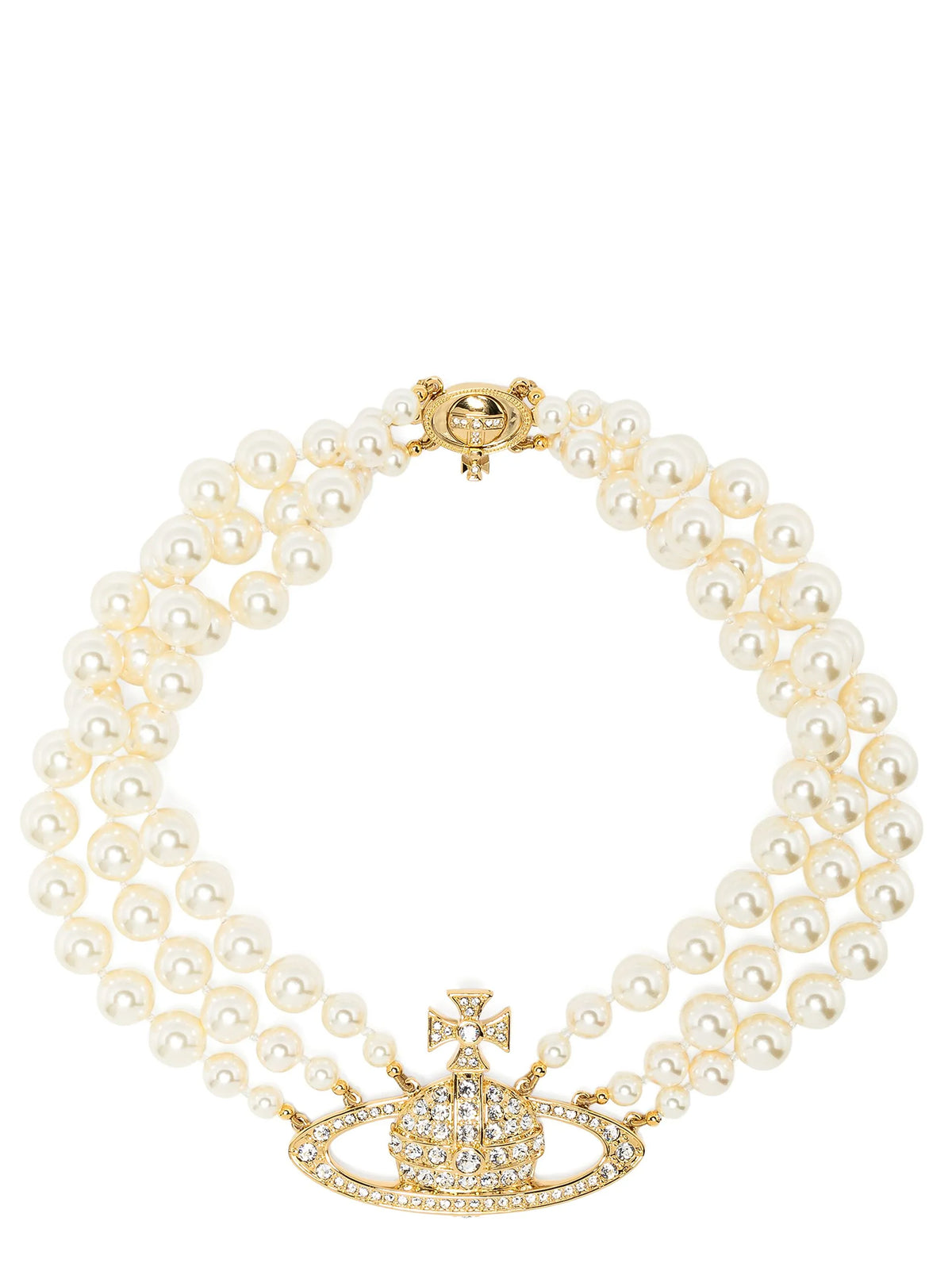 Vivienne Westwood Women 'Three Row Pearl Bas Relief' Choker VIVIENNE WESTWOOD