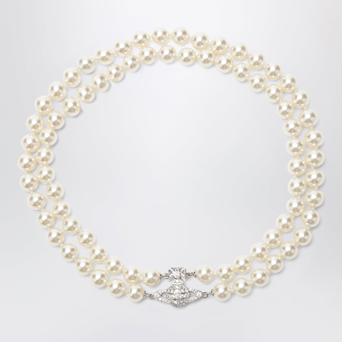 Vivienne Westwood Two-Strand Pearl Necklace With Orb Logo Women VIVIENNE WESTWOOD