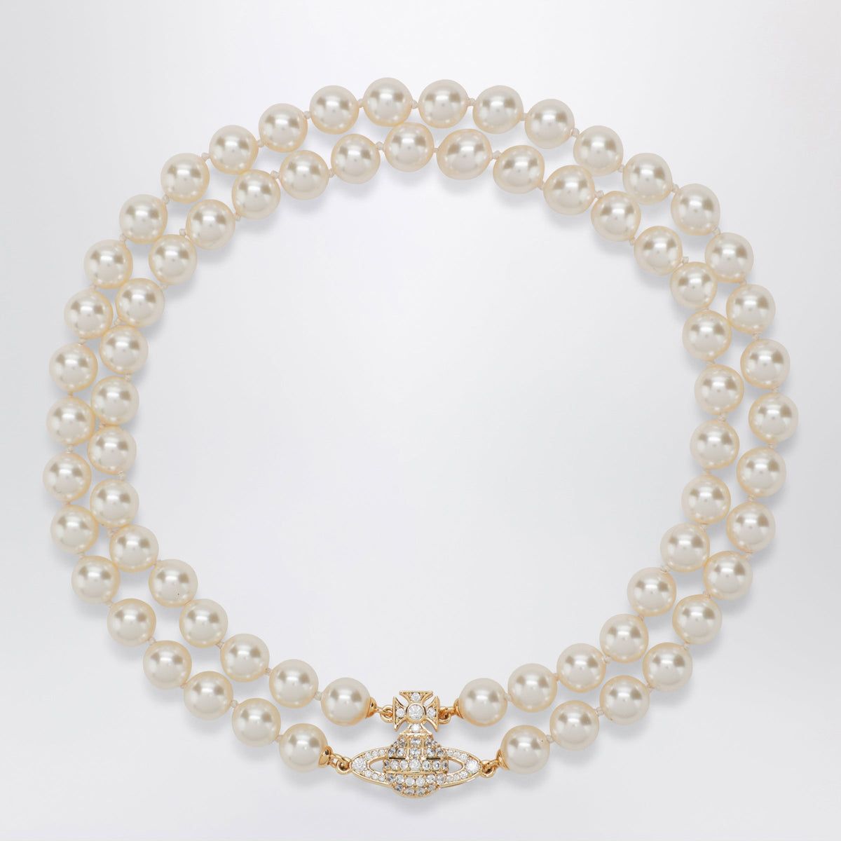 Vivienne Westwood Gold Orb Two-Row Necklace With Pearls Women VIVIENNE WESTWOOD