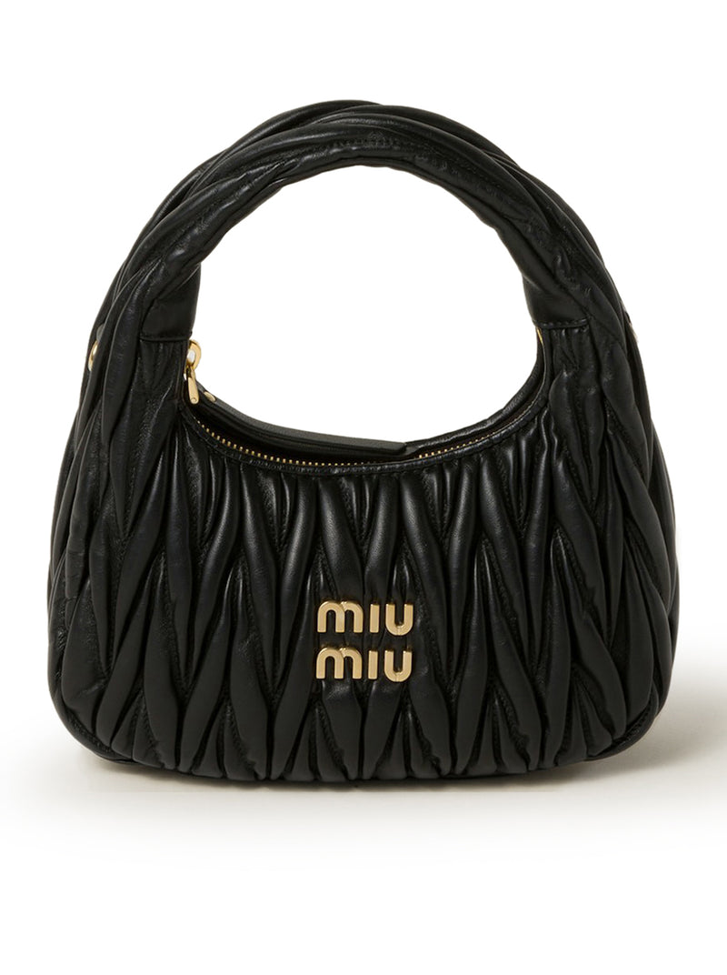 Miu Miu Women Wander Hobo Bag In Quilted Nappa MIU MIU