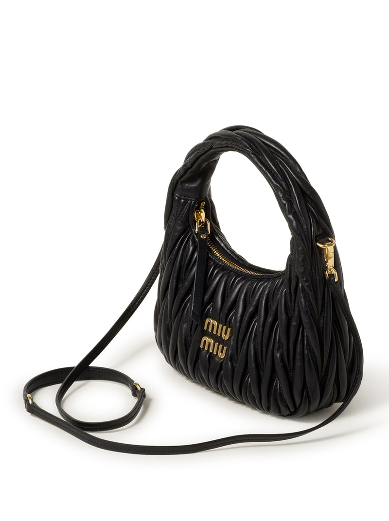 Miu Miu Women Wander Hobo Bag In Quilted Nappa MIU MIU