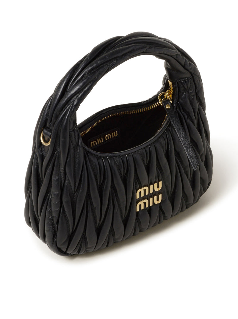 Miu Miu Women Wander Hobo Bag In Quilted Nappa MIU MIU