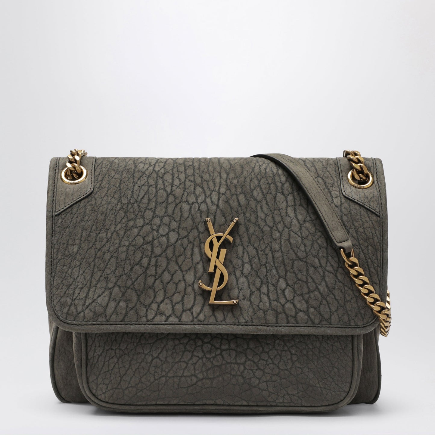 Saint Laurent Niki Crossbody Bag In Zinc Grey Lambskin Leather Women SAINT LAURENT