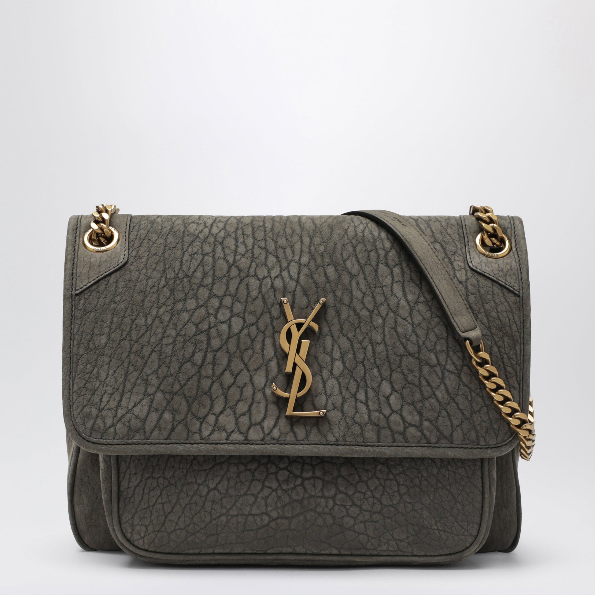 Saint Laurent Niki Crossbody Bag In Zinc Grey Lambskin Leather Women SAINT LAURENT