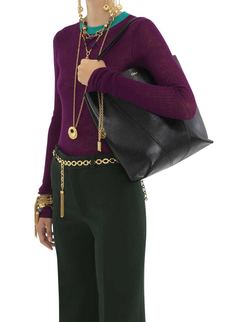 Chloe` Women Chloé Spin Tote Bag In Granate Leather CHLOE