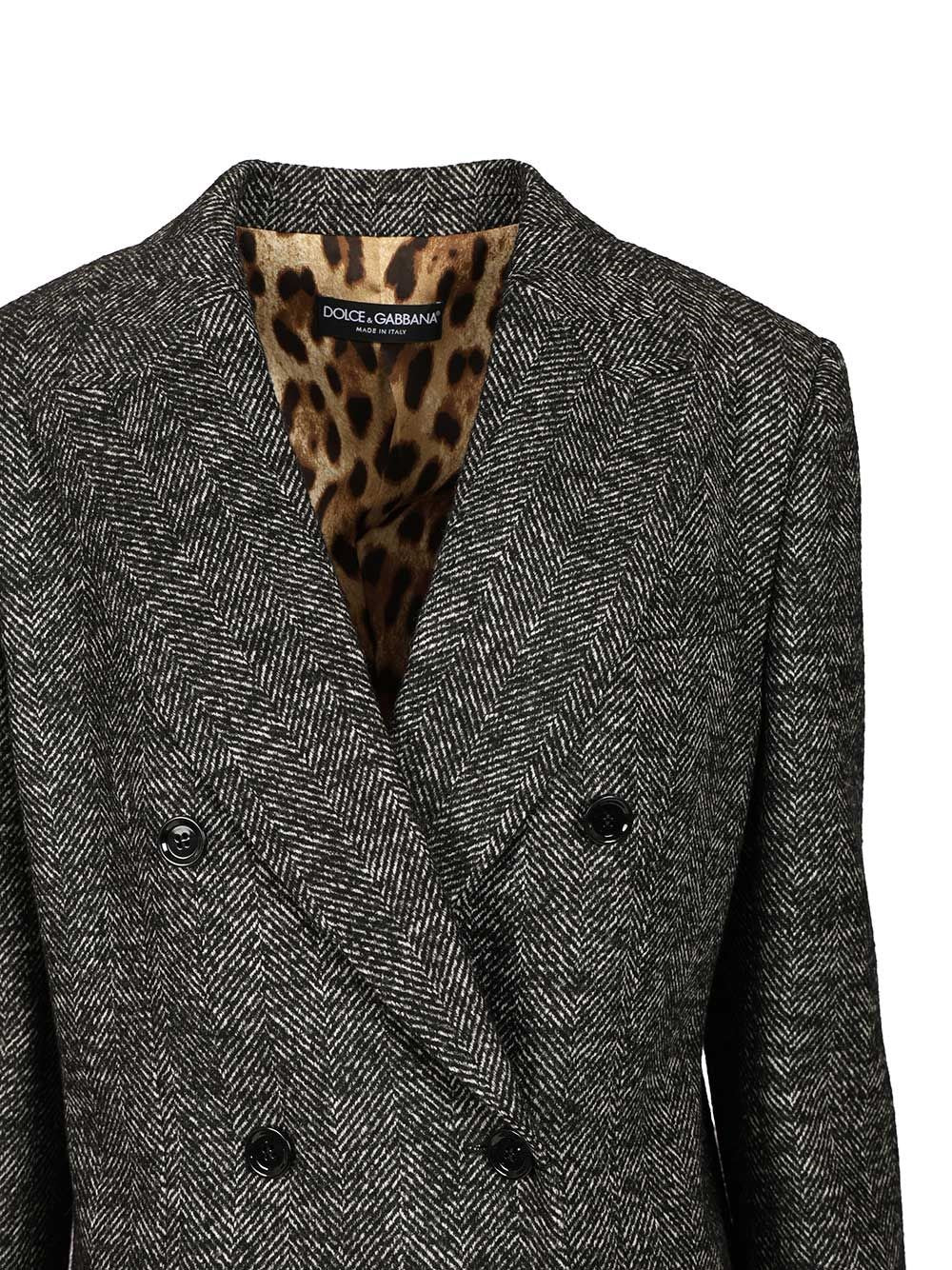 Dolce & Gabbana Women Double-Breasted Chevron Jacket DOLCE & GABBANA