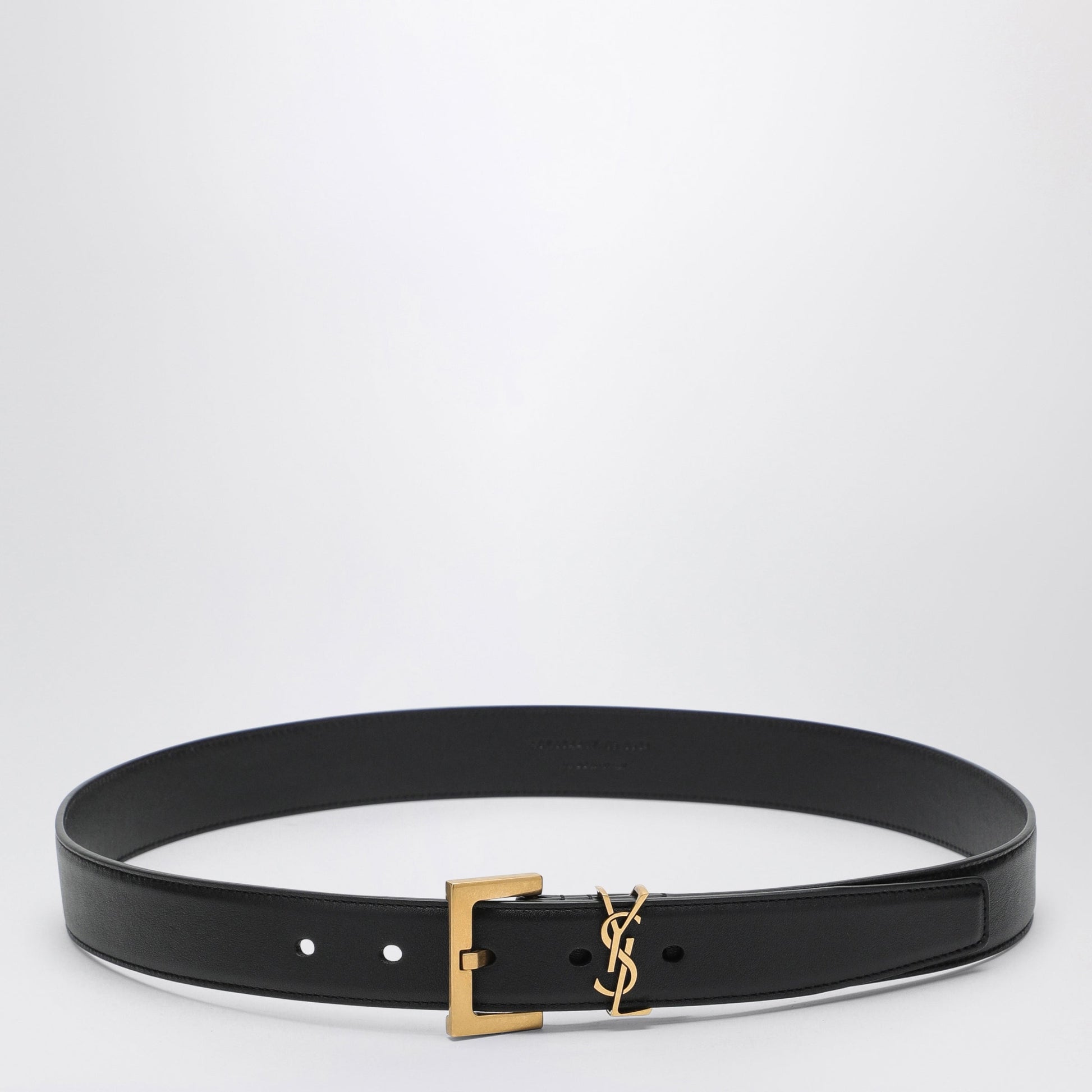 Saint Laurent Black Cassandre Belt In Smooth Leather Women SAINT LAURENT