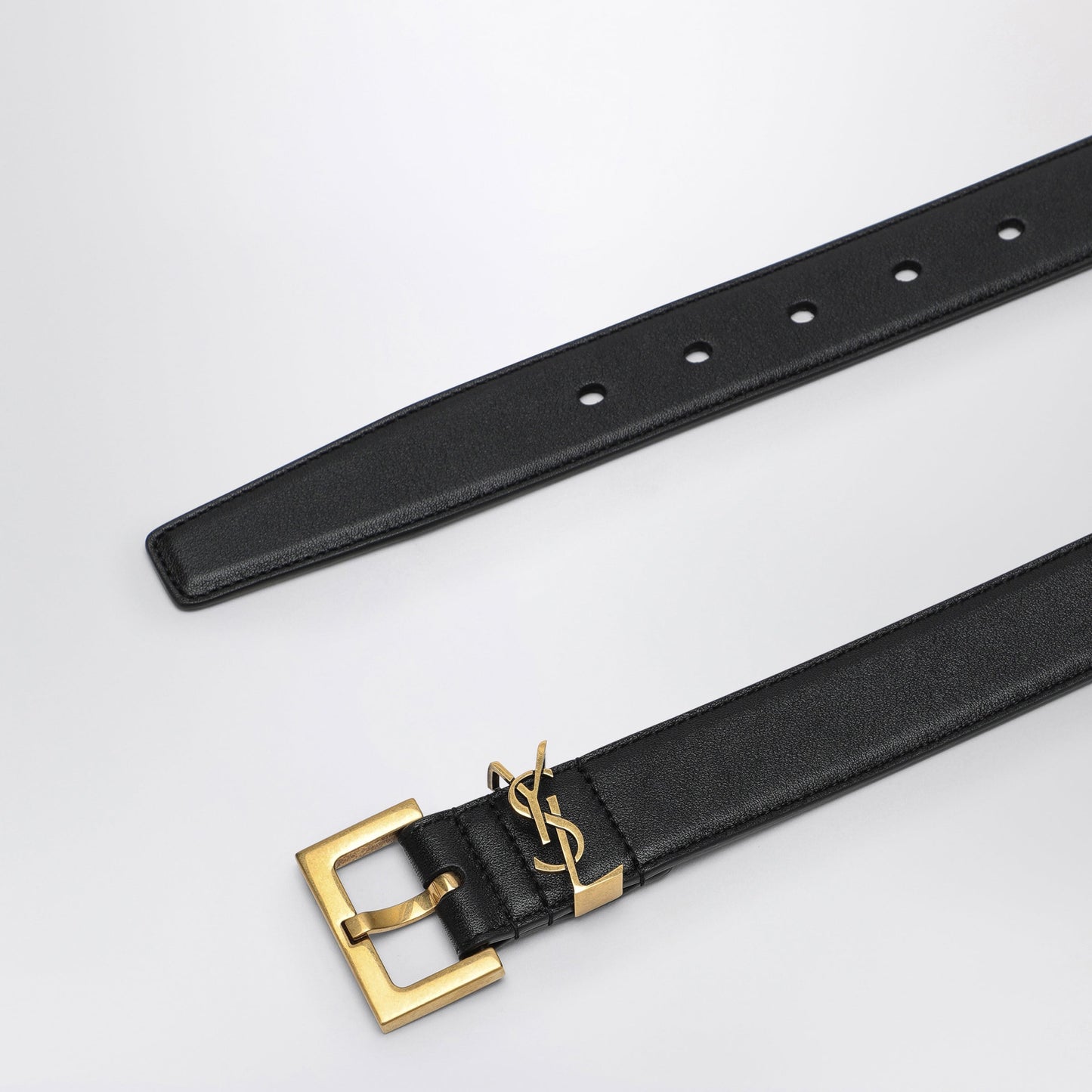 Saint Laurent Black Cassandre Belt In Smooth Leather Women SAINT LAURENT