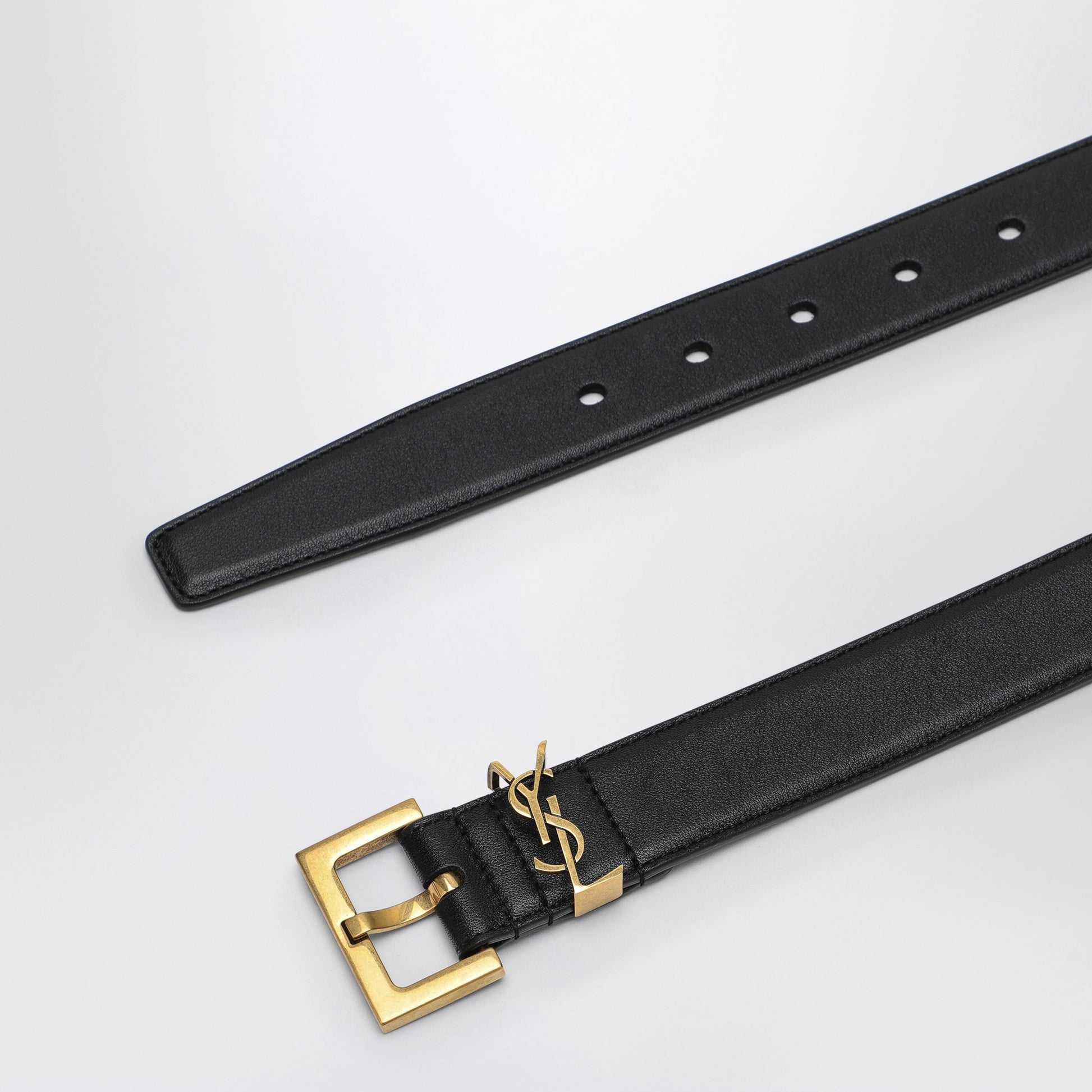 Saint Laurent Black Cassandre Belt In Smooth Leather Women SAINT LAURENT