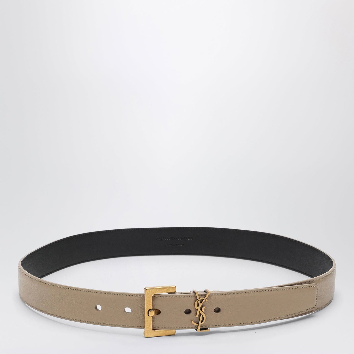 Saint Laurent Cassandre Belt In Dark Beige Women SAINT LAURENT