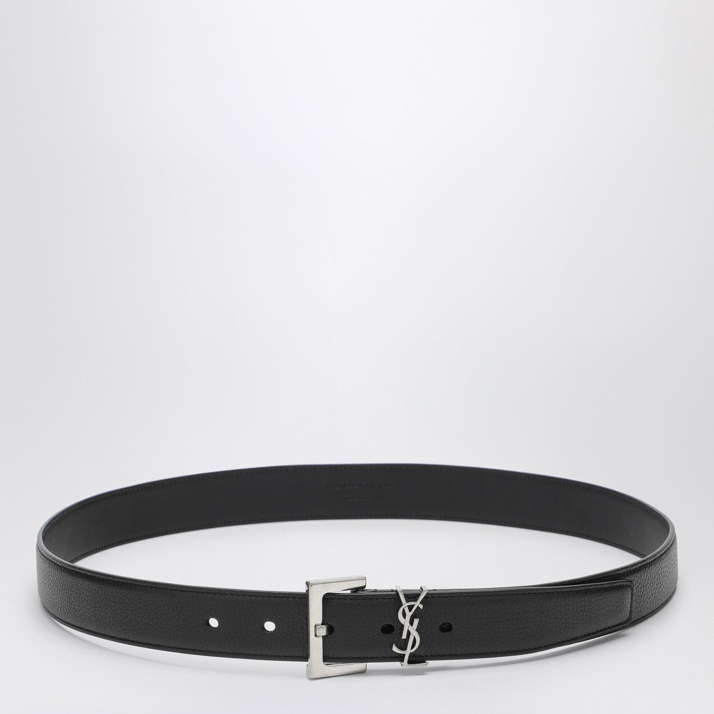 Saint Laurent Black Cassandre Belt In Grained Leather Men SAINT LAURENT