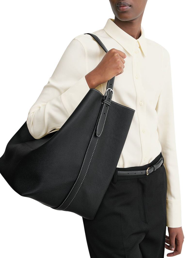 Toteme Women Belted Tote Bag In Hammered Calfskin TOTEME