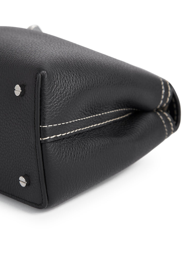 Toteme Women T-Lock Clutch Black Grain TOTEME