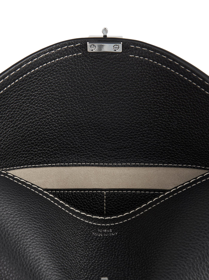 Toteme Women T-Lock Clutch Black Grain TOTEME