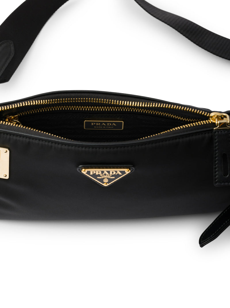 Prada Women Small Re-Nylon And Leather Shoulder Bag With Padlock PRADA