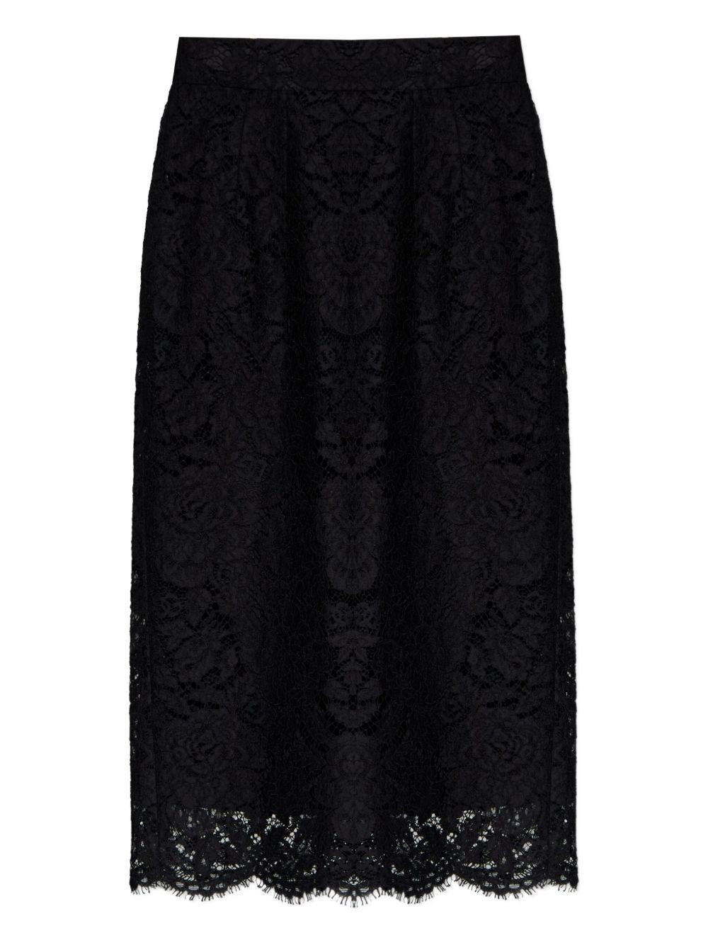 Dolce & Gabbana Women Stretch Lace Midi Skirt DOLCE & GABBANA