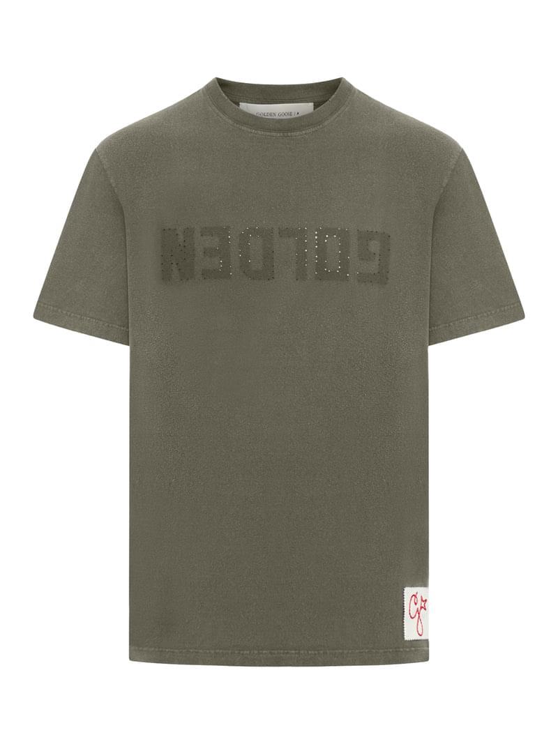 Golden Goose Deluxe Brand Men Short Sleeve T-Shirt With Logo Print GOLDEN GOOSE