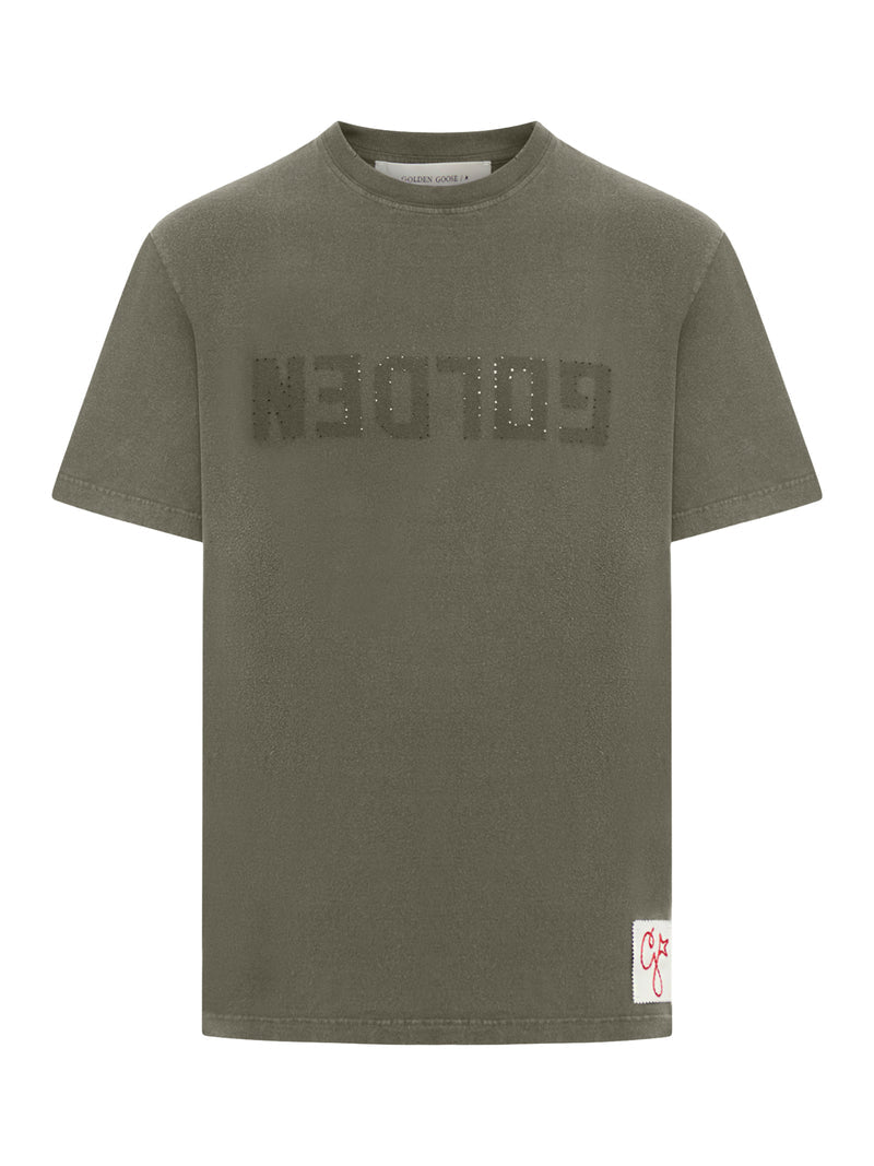 Golden Goose Deluxe Brand Men Short Sleeve T-Shirt With Logo Print GOLDEN GOOSE