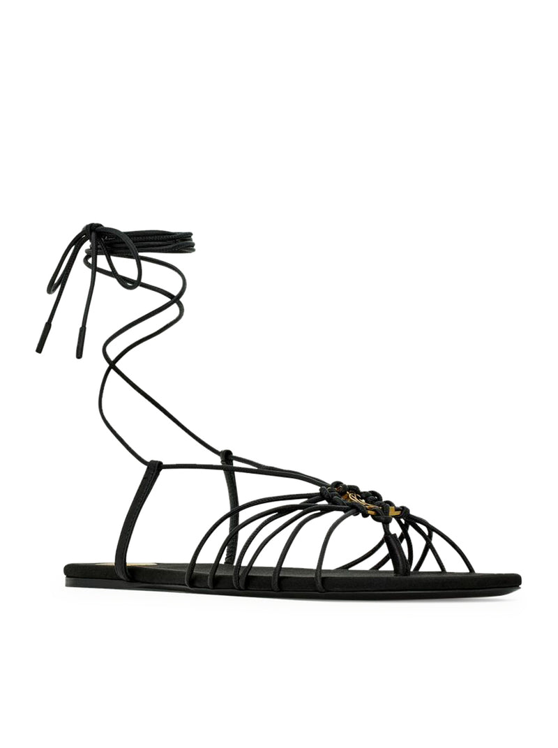 Saint Laurent Women Babylone Smooth Leather Sandals SAINT LAURENT