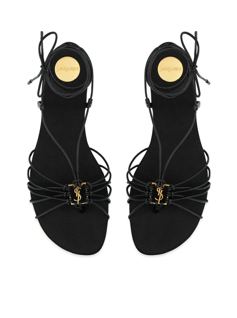 Saint Laurent Women Babylone Smooth Leather Sandals SAINT LAURENT