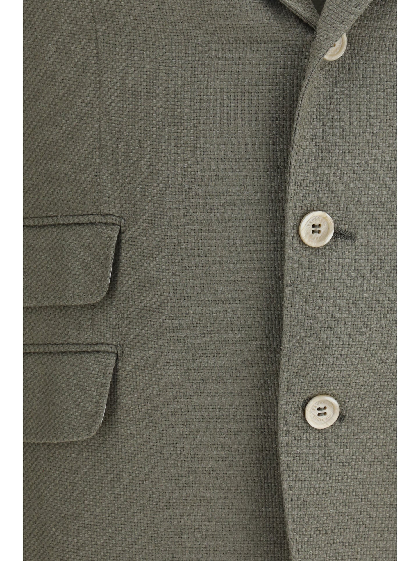 Brunello Cucinelli Men Single-Breasted Silk And Linen Jacket BRUNELLO CUCINELLI