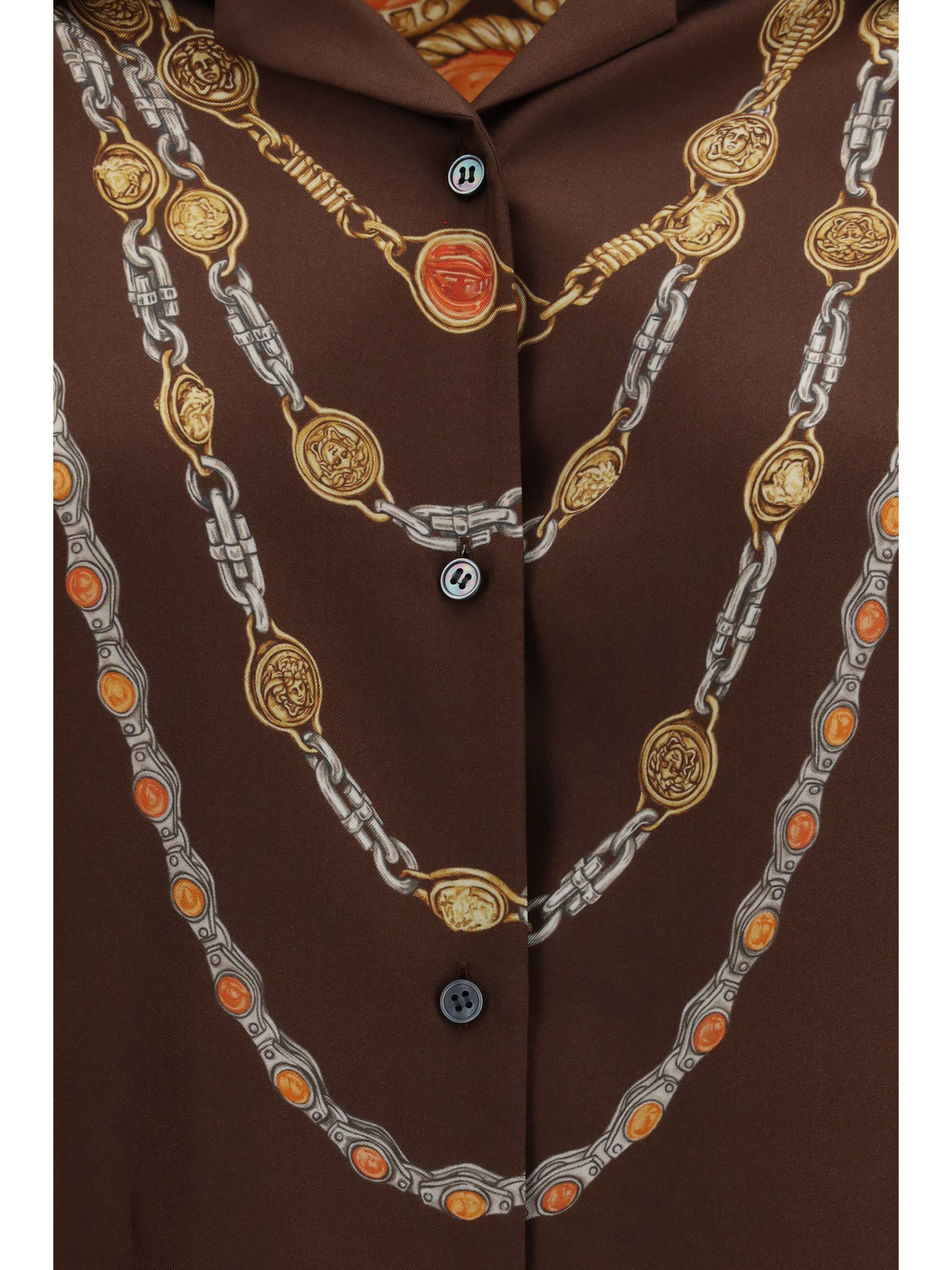 Versace Women Chain Print Buttoned Shirt VERSACE